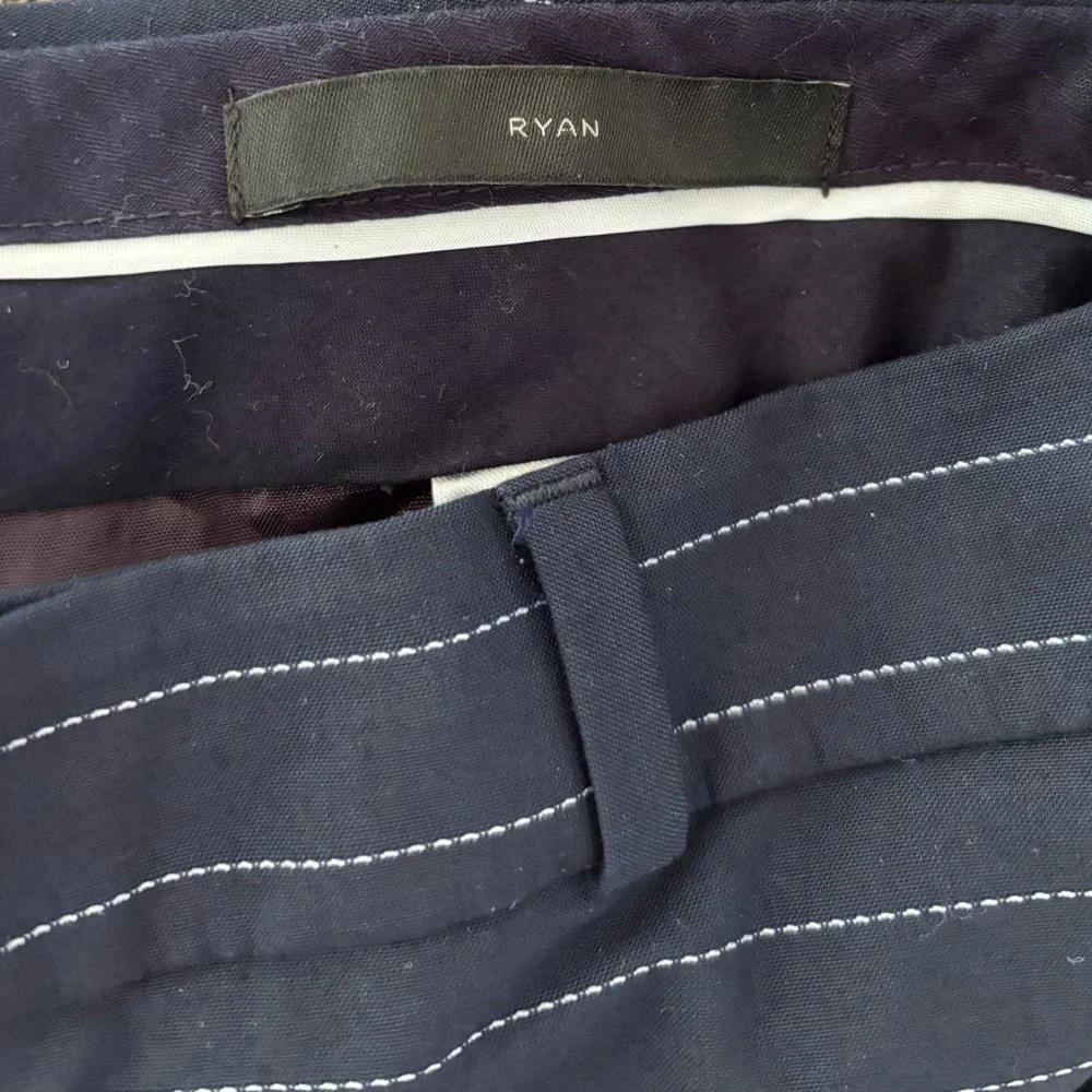 Banana Republic Ryan Pants Women’s Size 4S Pinstripe Straight Leg Career Black